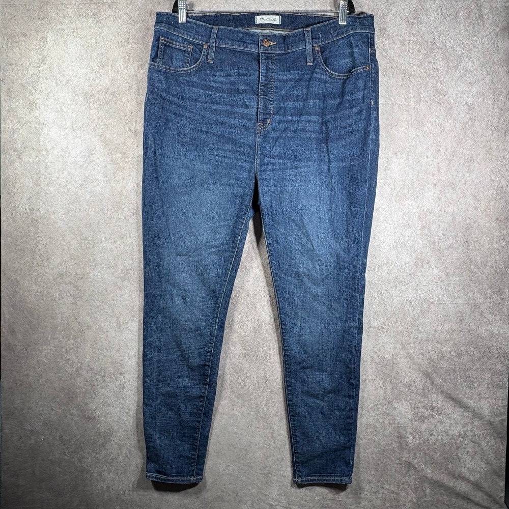 Madewell 10" High Rise Skinny Jeans Womens Size 35‎ Blue Dark Wash Denim Pockets
